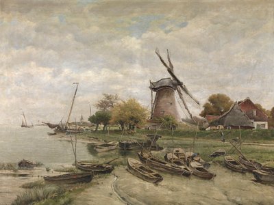 Schelde i Mariakerke (olja på duk) av Isidore Meyers