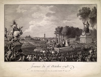 Dagen den 16 oktober 1793 Avrättningen av Marie Antoinette den 16 oktober 1793, ca. 1795. av Isidore Stanislas Helman