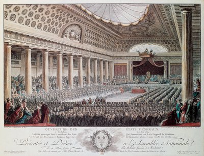 Invigning av generalstaterna i Versailles 1789, gravyr av Helmann, Franska revolutionen, Frankrike av Isidore Stanislas Helman