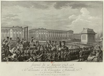 Avrättningen av Ludvig XVI på Place de la Revolution den 21 januari 1793, 1794 av Isidore Stanislas Helman