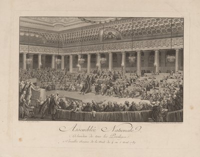 Natten den 4 augusti 1789 i nationalförsamlingen 1790 av Isidore Stanislas Helman