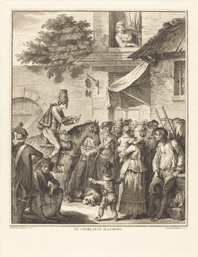 Den tyska kvacken av Isidore Stanislas Helman after Jean Duplessi Bertaux