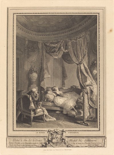 Den farliga romanen av Isidore Stanislas Helman after Nicolas Lavreince