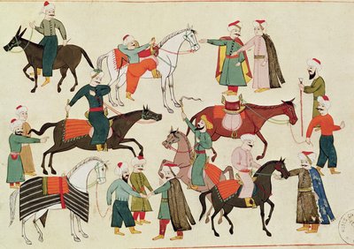 Ms 1671 A Horse Market, ca 1580 av Islamic School