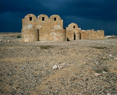 Utsikt över Qasr Amra, Desert Castles (711-715) av Islamic School