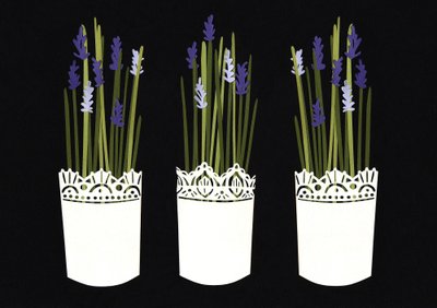 Lavendelkrukor, 2014 (papper) av Isobel Barber