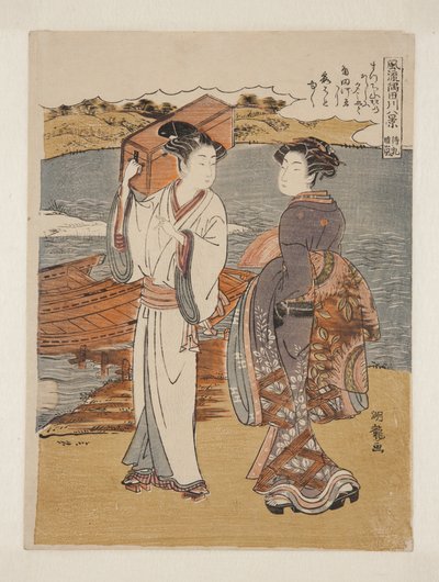 Klart väder vid Matsuchiyama (Matsuchiyama Seiran) (trätryck i färg) av Isoda Koryusai