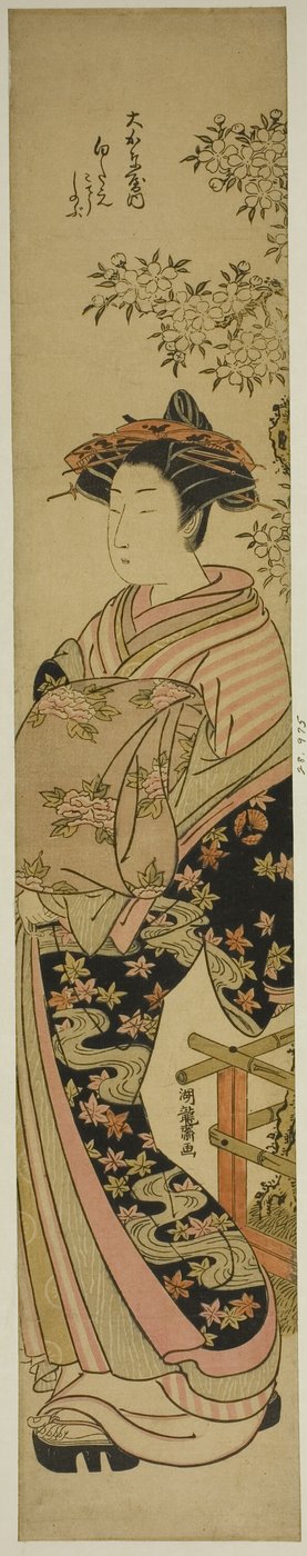 Courtesan Shirotae från Okanaya av Isoda Koryusai