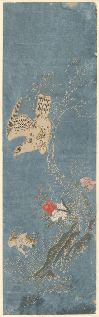 Hök som jagar en anka av Isoda Kôryûsai (attributed to)