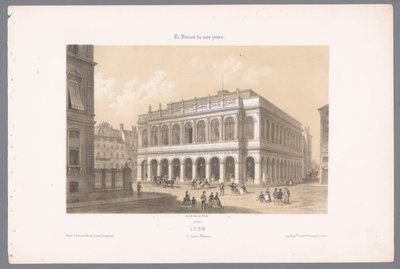 Utsikt över operahuset i Lyon Lyons. Le Grand Theatre (titel på objekt) Contemporary France (serietitel) La France de nos jours (serietitel på objekt) av Isodore Laurent Deroy