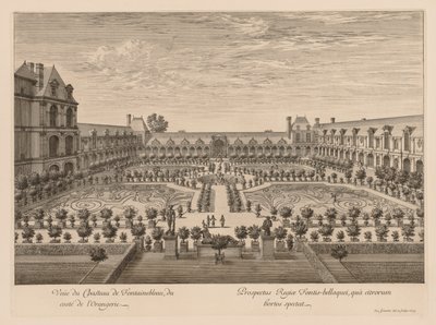 Utsikt över Château de Fontainebleau, från Orangeriet av Israël Silvestre