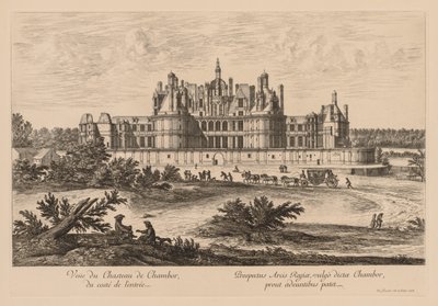 Utsikt över Palace of Chambord från entrén av Israël Silvestre