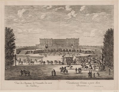 Utsikt över slottet i Versailles från trädgården av Israël Silvestre