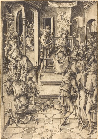 Kristus före Annas, ca. 1480. av Israhel van Meckenem