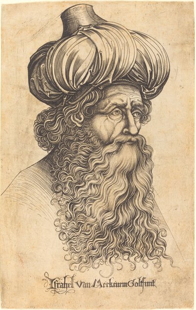 Chef för en åldrad man av Israhel van Meckenem