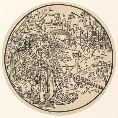 Judith med huvudet av Holofernes. av Israhel van Meckenem