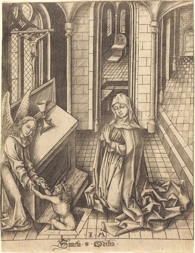 Sankta Ottilia, ca. 14751480. av Israhel van Meckenem