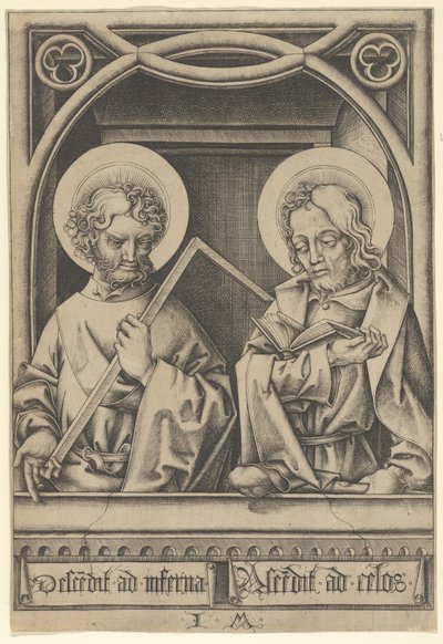 De heliga Thomas och Jakob den mindre, från The Apostles,.n.d. av Israhel van Meckenem
