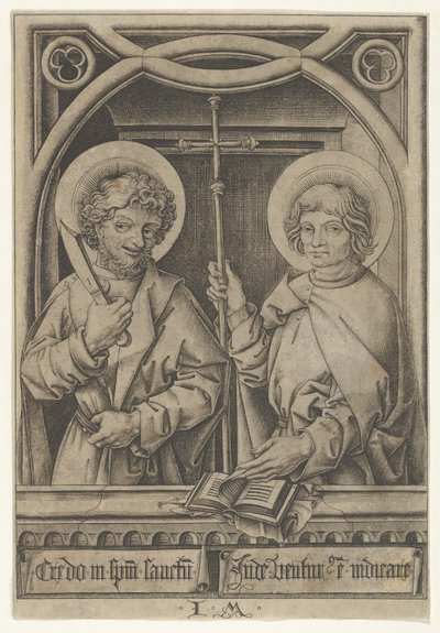 St. Bartolomeus och St. Filip, från Apostlarna, 1435-1503. av Israhel van Meckenem