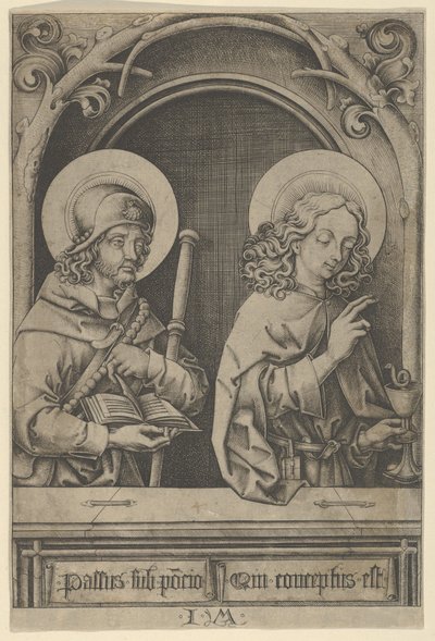 St. James the Greater och St. John, från The Apostles. av Israhel van Meckenem