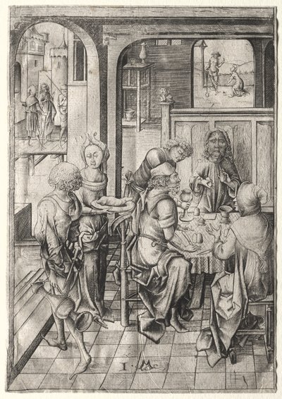 Passionen: Nattvarden i Emmaus av Israhel van Meckenem