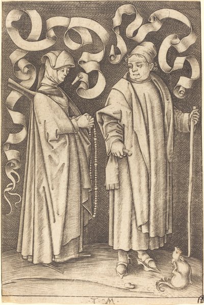Kyrkobesökarna, ca. 14951503. av Israhel van Meckenem
