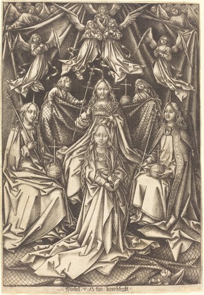 Jungfruns kröning, ca. 14901500. av Israhel van Meckenem