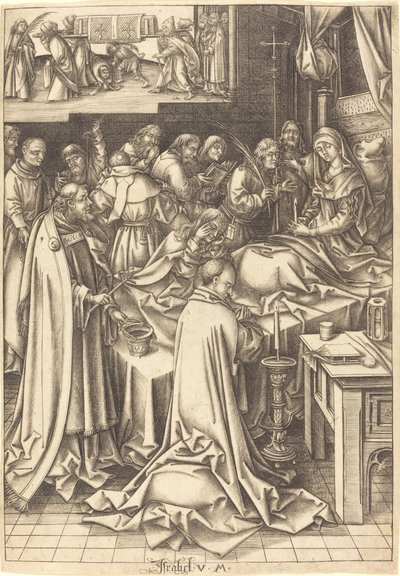 Jungfruns död, ca. 14901500. av Israhel van Meckenem