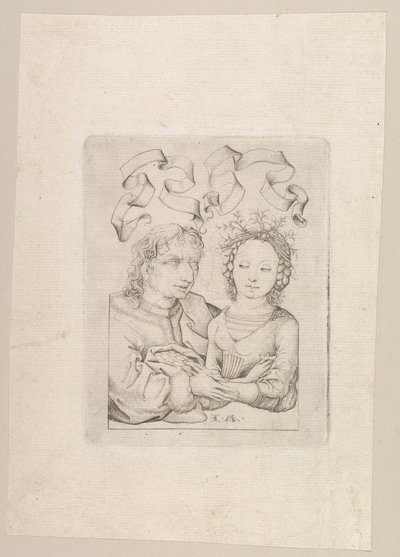 Det illa matchade paret, ca. 1480-90. av Israhel van Meckenem