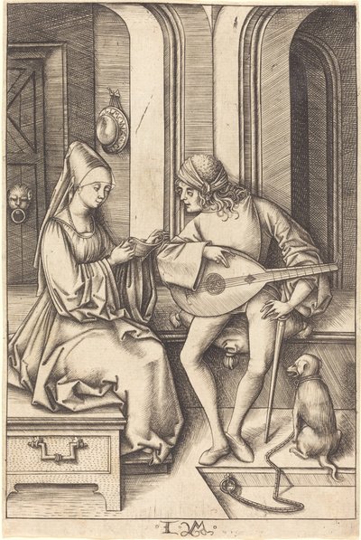 Lutspelaren och sångaren, ca. 14951503. av Israhel van Meckenem