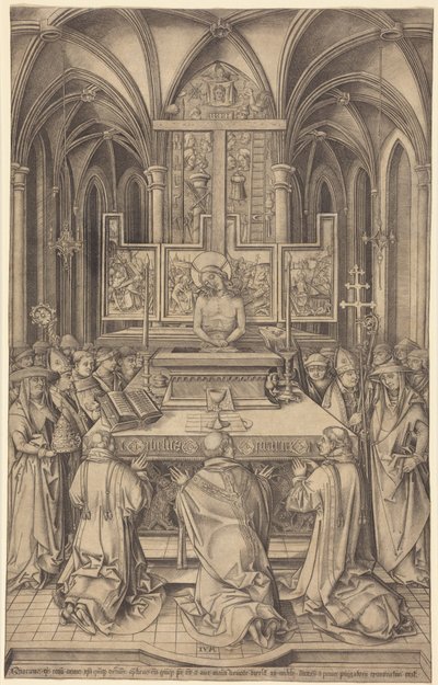 Sankt Gregorius mässa av Israhel van Meckenem