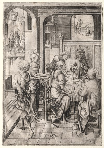 Passionen: Nattvarden i Emmaus av Israhel van Meckenem