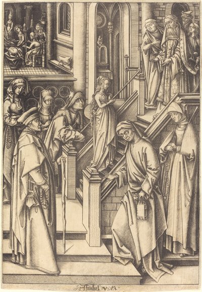 Presentationen av Jungfrun, ca. 14901500. av Israhel van Meckenem