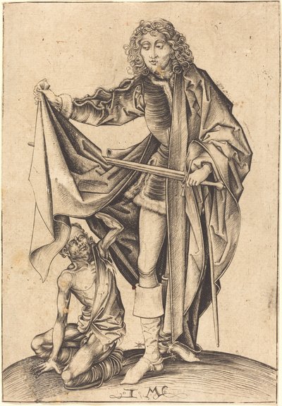 Sankt Martin av Israhel van Meckenem after Martin Schongauer
