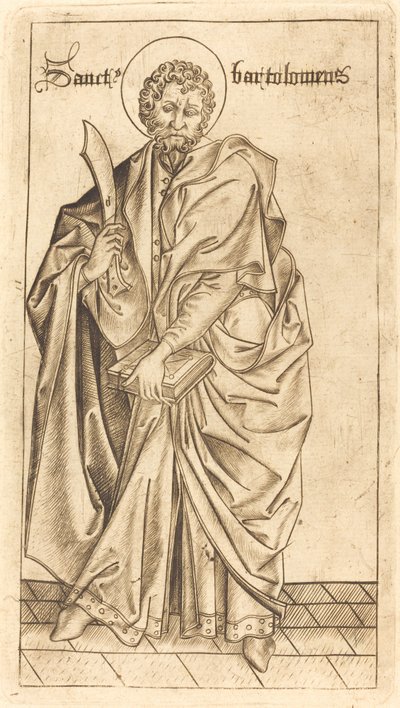 Sankt Bartolomeus av Israhel van Meckenem after Master E.S.