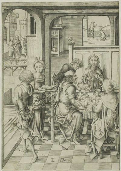 Kristus vid Emmaus av Israhel van Meckenem the younger