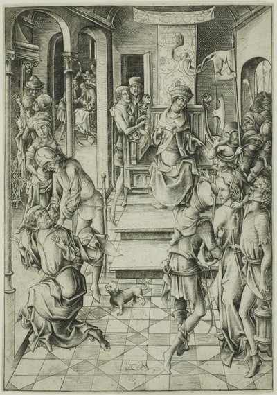 Kristus inför Hannas av Israhel van Meckenem the younger