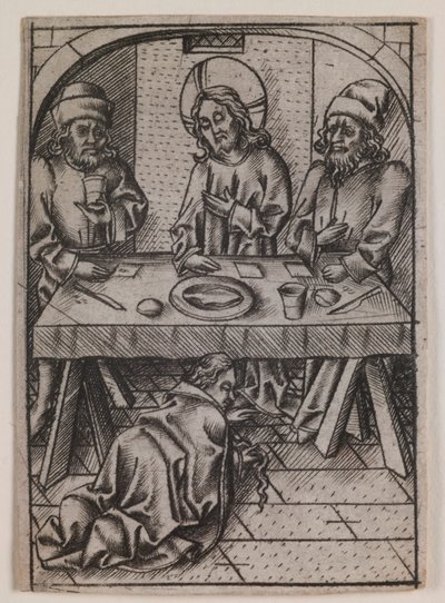 Maria Magdalena tvättar Kristi fötter av Israhel van Meckenem the younger