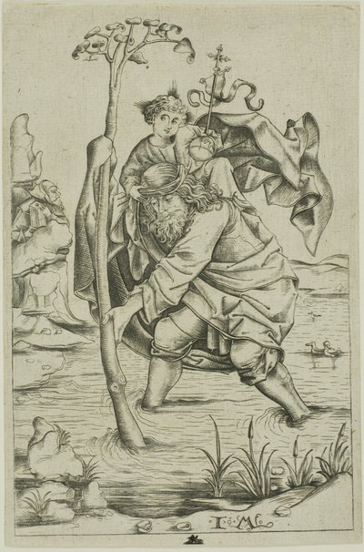 Sankt Kristoffer av Israhel van Meckenem the younger