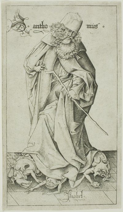 St. Anthony av Israhel van Meckenem the younger