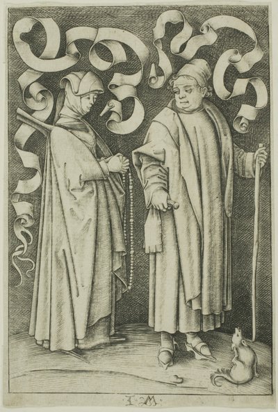 Kyrkobesökarna av Israhel van Meckenem the younger