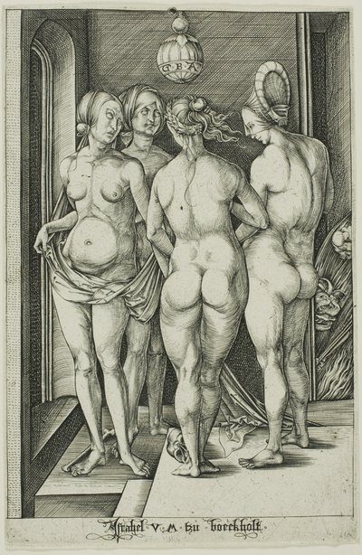 De fyra häxorna av Israhel van Meckenem the younger