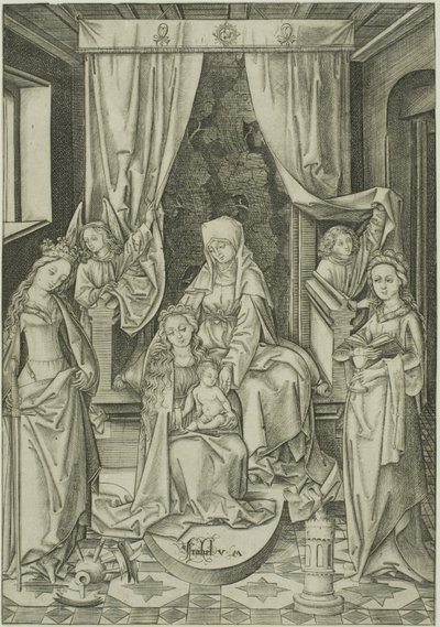 Madonnan med S:ta Anna, S:ta Katarina och S:ta Barbara av Israhel van Meckenem the younger