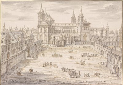 Speyer-katedralen och biskopspalatset. 1621 av Israël Silvestre
