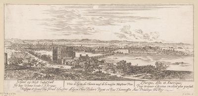 Utsikt över Lyon från Mr Pions hus Veue de Lyon du Chemin neuf de la maison Monsieur Pion (titel på objekt) av Israël Silvestre