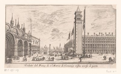 Utsikt över Markusplatsen i Venedig Veduta del Piazza di St. Marco di Venezia vista verso il porto (titel på objekt) Utsikt över Rom och Venedig (serietitel) Vues de Rome et de Venise (serietitel) av Israël Silvestre