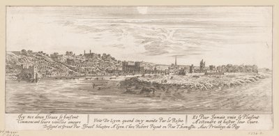 Utsikt från Rhen på Lyon Veue de Lyon quand on y monte par le Rosne (titel på objekt) av Israël Silvestre