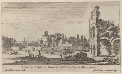 Utsikt över Colosseum i Soltemplet och Titusbågen i Rom av Israël Silvestre