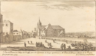 Vy över Prioress och Village of Croissy av Israël Silvestre
