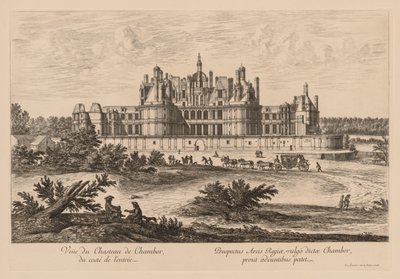 Utsikt över Château de Chambord, från entrésidan av Israël Silvestre